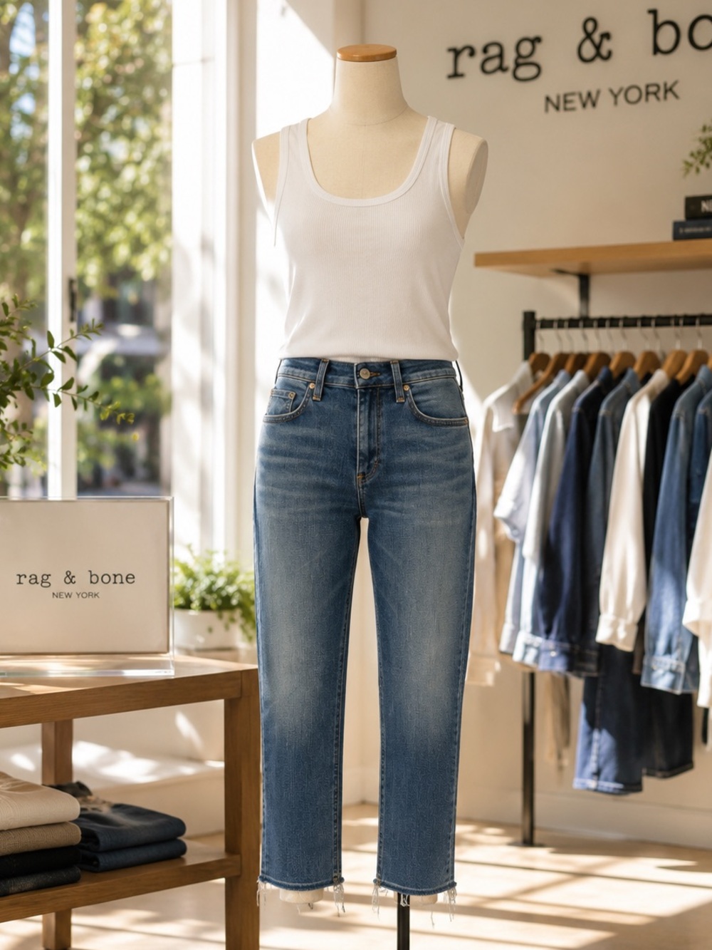 Rag & Bone Dre Capri Jeans Size 25 Livingston Raw Hem Slim Boyfriend